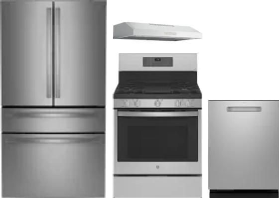 4 Piece Package Includes Refrigerator, Range, Hood And Dishwasher
